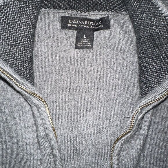 Banana Republic Gray Zip Up Sweater with Standing Collar - Picture 2 of 4